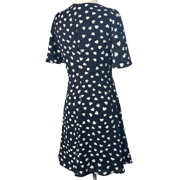 NWOT Lani The Label Womens Dress Size S Black White Heart Print A-Line - Picture 3 of 11